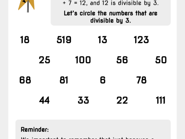 Starting Point Worksheet #08 – Divisibility by 3